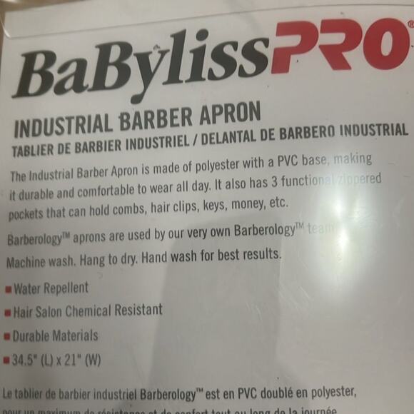 NIB BABYBLISS PRO BARBEROLOGY‎ INDUSTRIAL APRON - Picture 5 of 8